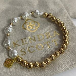 Kendra Scott Gold and Pearl Beaded Bracelet